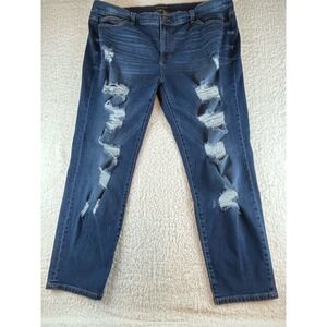 Forever 21 Plus Size 20 Distressed Ripped Blue Denim Jeans